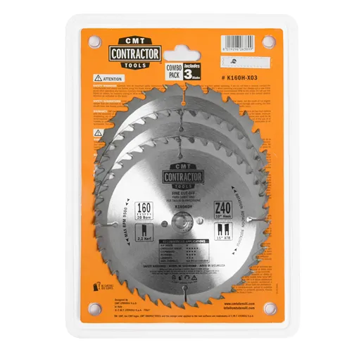 CMT Sada Contractor Pilových kotoučů na dřevo - D160x2,2 d20 Z24+Z40 HW, 3ks