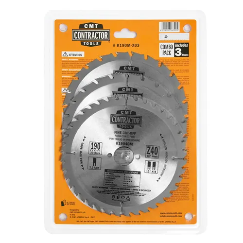 CMT Sada Contractor Pilových kotoučů na dřevo - D190x2,2 d30 Z24+Z40 HW, 3ks