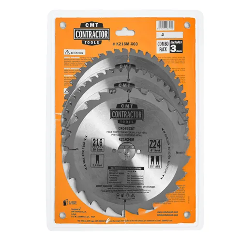 CMT Sada Contractor Pilových kotoučů na dřevo - D216x2,4 d30 Z24+Z48 HW, 3ks