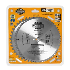 CMT Sada Contractor Pilových kotoučů na dřevo - D305x2,8 d30 Z40+Z60 HW, 2ks