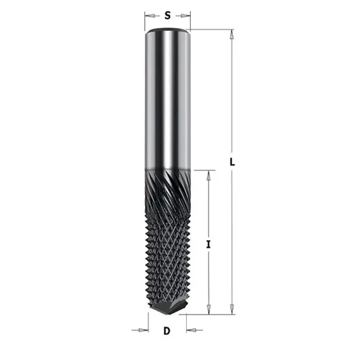 CMT 151 CHROME Fréza na kompozity se závrtným čelem 135° - D6x19 L60 S=6 HWM