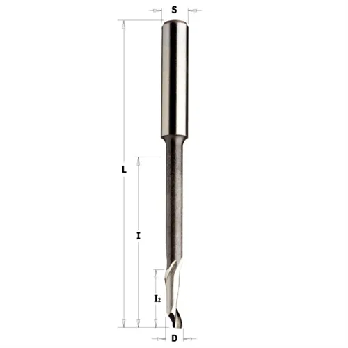 CMT 189 Spirálová fréza dlouhá na ALU a PVC - D4x46 l2=16 L90 S=8mm HSS