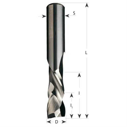 IGM 190 Drážkovací spirálová fréza pozitivně-negativní HWM - D12x42 L90 S=12 Z2+2