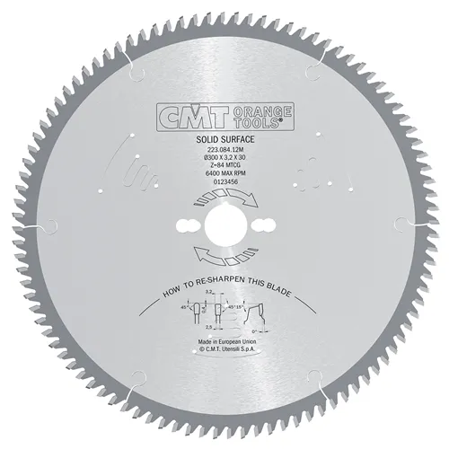 CMT Chrome Shield Pilový kotouč pro Corian a silnostěnné plasty - D160x2,2 d20 Z48 HW
