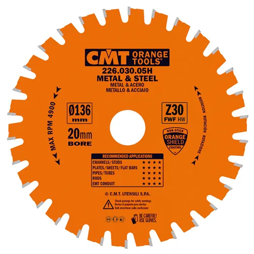 CMT Industrial Pilový kotouč na železo - D136x1,5 d20 Z30 HW