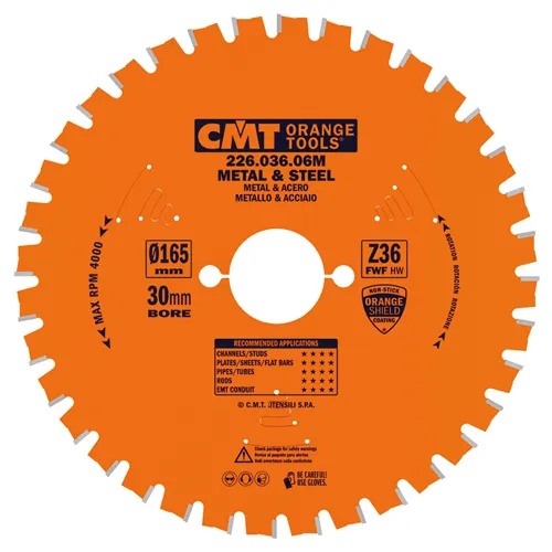 CMT Industrial Pilový kotouč na železo - D165x1,6 d30 Z36 HW