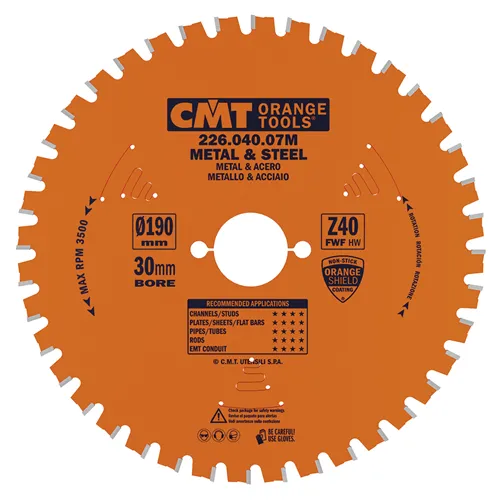 CMT Industrial Pilový kotouč na železo - D190x2,0 d30 Z40 HW