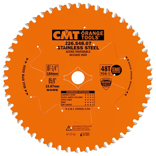 CMT Industrial Pilový kotouč na nerez ocel - D184x2,0 d15,8 Z48 HW