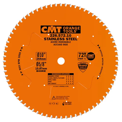 CMT Industrial Pilový kotouč na nerez ocel - D254x2,2 d15,8 Z72 HW