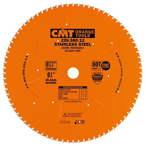 CMT Industrial Pilový kotouč na nerez ocel - D305x2,2 d25,4 Z80 HW