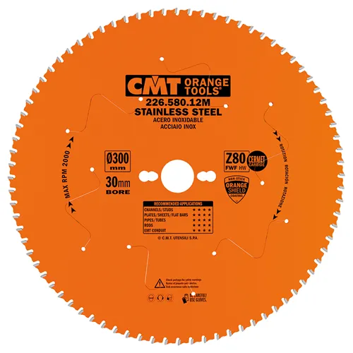 CMT Industrial Pilový kotouč na nerez ocel - D300x2,2 d30 Z80 HW