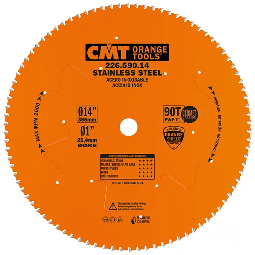 CMT Industrial Pilový kotouč na nerez ocel - D355x2,2 d25,4 Z90 HW