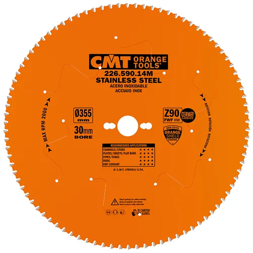 CMT Industrial Pilový kotouč na nerez ocel - D355x2,2 d30 Z90 HW