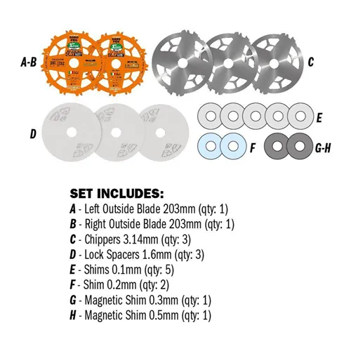 CMT Sada drážkovacích kotoučů DADO PRO - D203x6,2-20 d30 Z12 HW