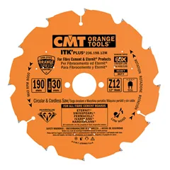 CMT ITK Plus Diamantový pilový kotouč na cementotřískové desky - D160x2,4 d20 Z4