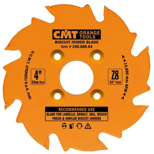 CMT Industrial Kotouč lamelovací pro lamelové spoje - D100x3,96 d22 Z8 HW střídavý zub