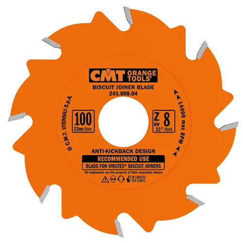 CMT Industrial Kotouč lamelovací pro lamelové spoje - D100x3,96 d22 Z8 HW rovný zub