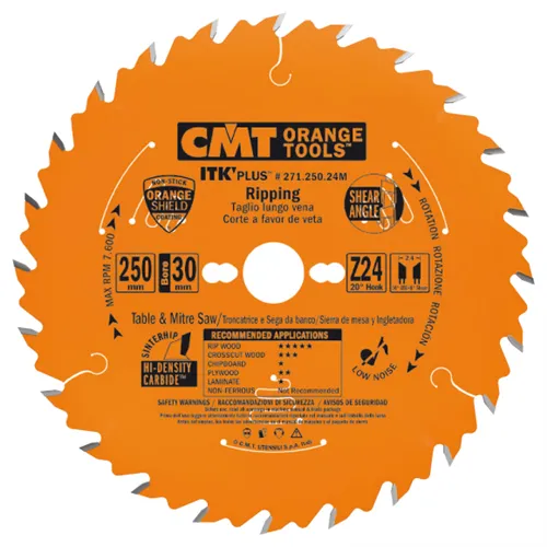 CMT ITK Plus Ultra tenký kotouč pro podélné řezy - D250x2,4 d30 Z24 HW