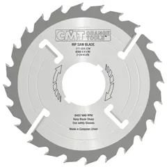 CMT Industrial Rozmítací kotouč s vyklizovacím zubem, zesílený - D300x4 d30 Z24+4 MEC HW