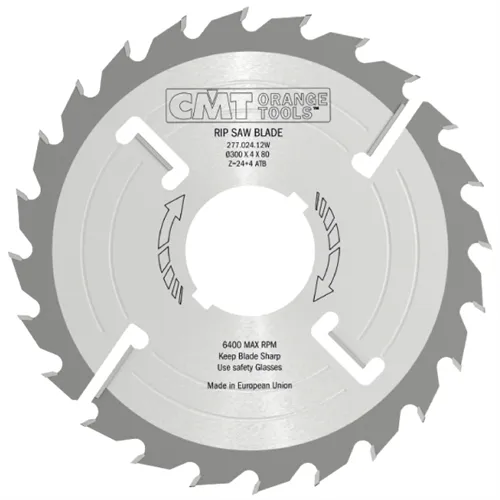 CMT Industrial Rozmítací kotouč s vyklizovacím zubem, zesílený - D300x4 d30 Z24+4 MEC HW