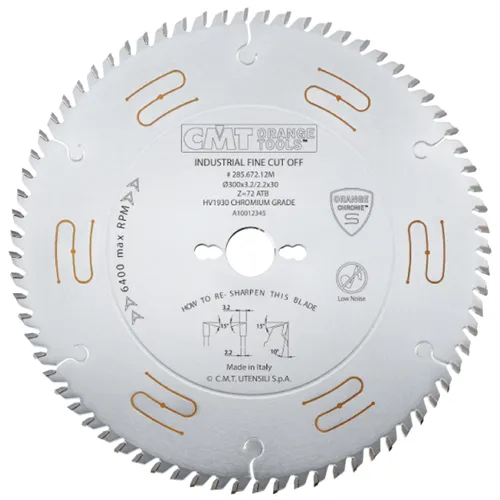 CMT Orange Chrome Pilový kotouč pro finální příčné řezy - D250x3,2 d30 Z80 HW Odhlučněný
