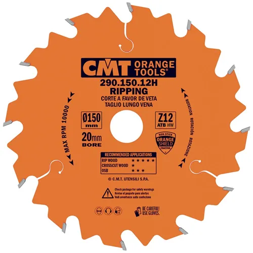 CMT Industrial Pilový kotouč pro podélné řezy - D150x20 Z12 HW