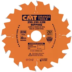 CMT Industrial Pilový kotouč pro podélné řezy - D190x30 Z12 HW