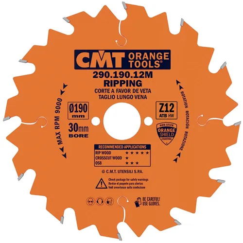CMT Industrial Pilový kotouč pro podélné řezy - D190x30 Z12 HW