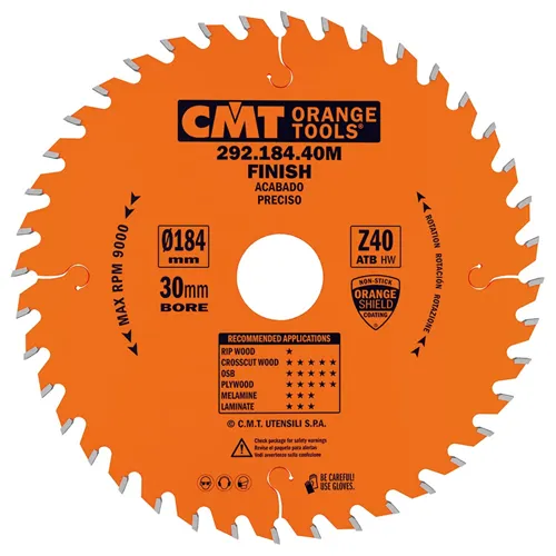 CMT Industrial Pilový kotouč pro elektronářadí, finální řez - D184x2,6 d16 Z40 HW