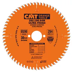 CMT Industrial Pilový kotouč pro elektronářadí, finální řez - D190x2,6 d30 Z40 HW