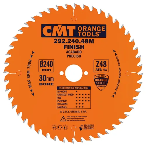 CMT Industrial Pilový kotouč pro elektronářadí, finální řez - D240x2,8 d30 Z48 HW