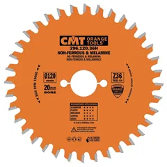 CMT Industrial Pilový kotouč na lamino, plast a neželezné kovy - D120x1,8 d20 Z36 HW