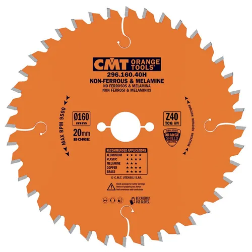CMT Industrial Pilový kotouč na lamino, plast a neželezné kovy - D160x2,2 d20 Z40 HW