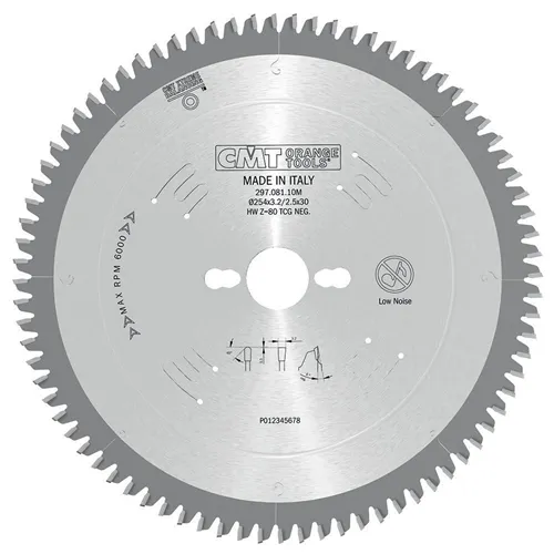 CMT XTreme Pilový kotouč na lamino, plast a neželezné kovy - D250x3,2 d30 Z80 HW Odhlučněný