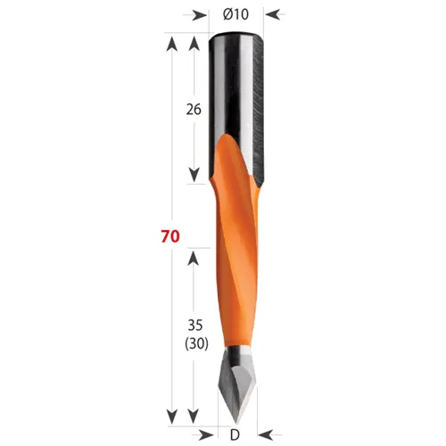 CMT 314 Vrták kolíkovací průchozí HW - D4x30 S=10x26 L70 L