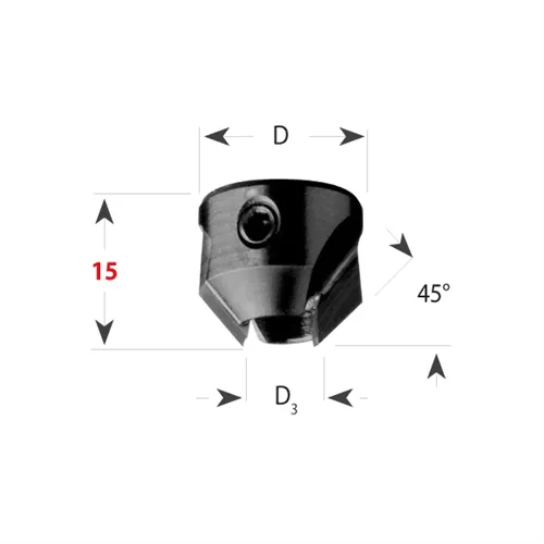 CMT 316 Záhlubník HW pro kolíkovací vrták - D16 d=4 P