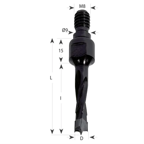CMT Vrták kolíkovací S=M8, 9x4 HW - D5x30 LB45 P
