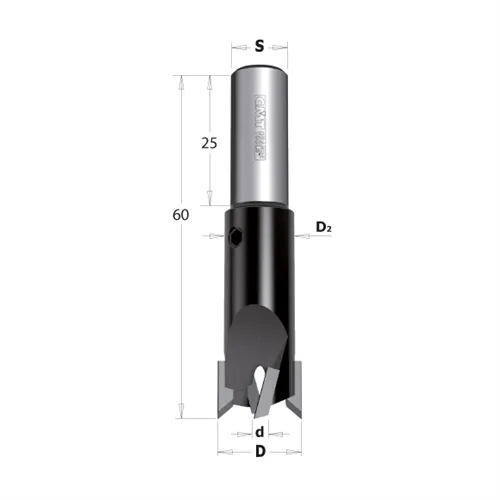 CMT 515 Záhlubník HW se stopkou - d=4 D12 a=90° S=10X25 P