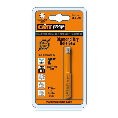 CMT 552 Diamantový vrták s chladícím voskem - D16x40 L80