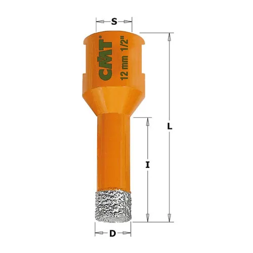 CMT 552 Diamantový vrták M14 s chladícím voskem - D25x40 L60