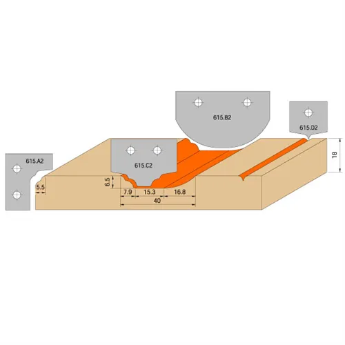 CMT 615 Sada na dvířka 4ks CNC S=20mm
