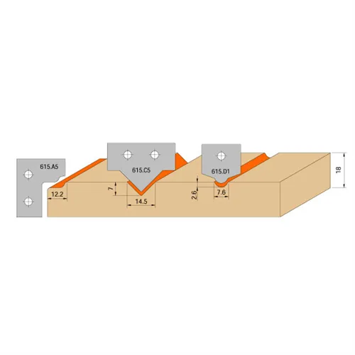CMT 615 Sada na dvířka 4ks CNC S=20mm