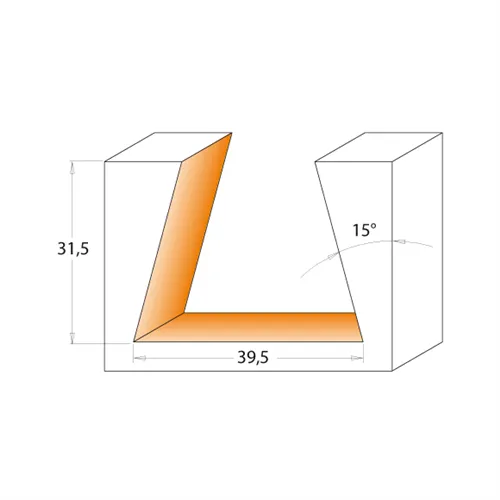 CMT 664 Rybinová žiletková fréza pro střešní trámy - 15° D39,5x31,5 S=M12x1 HW