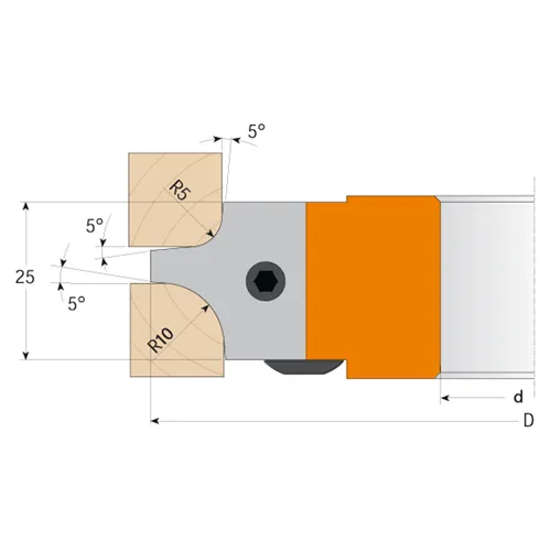 CMT 694 Multirádiusová zaoblovací fréza R5-R10 MAN - D113 d30 Z2 ALU