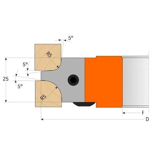 CMT 695 Nůž pro 694.003 - pár žiletek R=5+10mm