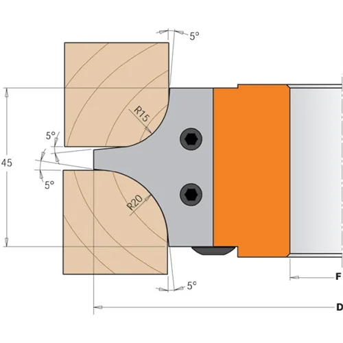 CMT 695 Nůž pro 694.004 - pár žiletek R=12+18mm