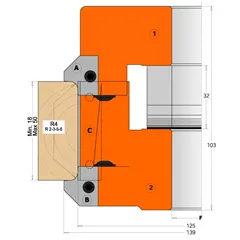 CMT 695 Nůž pro 694.005 - pár žiletek R6+45° prof.B6 spodní