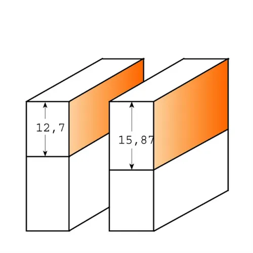 CMT 707 Ořezávací fréza na lamino - D12,7x12,7 L54,2 S=6 HW