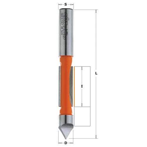 CMT Ořezávací fréza na otvory - D12x31,7 L101,8 S=12 Z2 HW