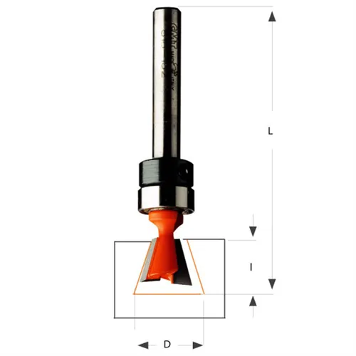 CMT Fréza pro rybinový spoj - D12,7x12,7 L52,4 14° S=6,35 HW s ložiskem